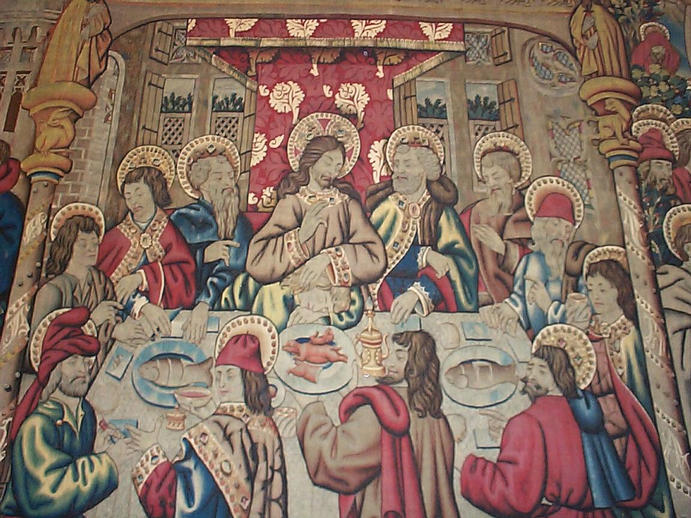 One of the frescoes on the way to the Cistene Chapel.